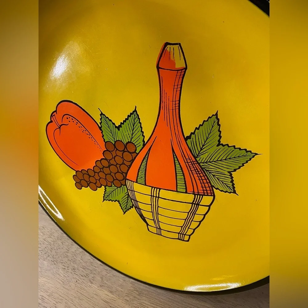 Vintage Japan Serving Tray Yellow‎ Grapes Wine MCM